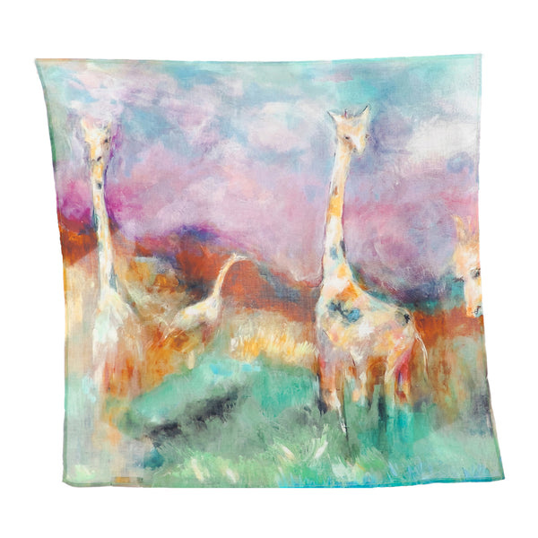 COLETTE MILLER GIRAFFE PRINTED BANDANA - BLUE GIRAFFE