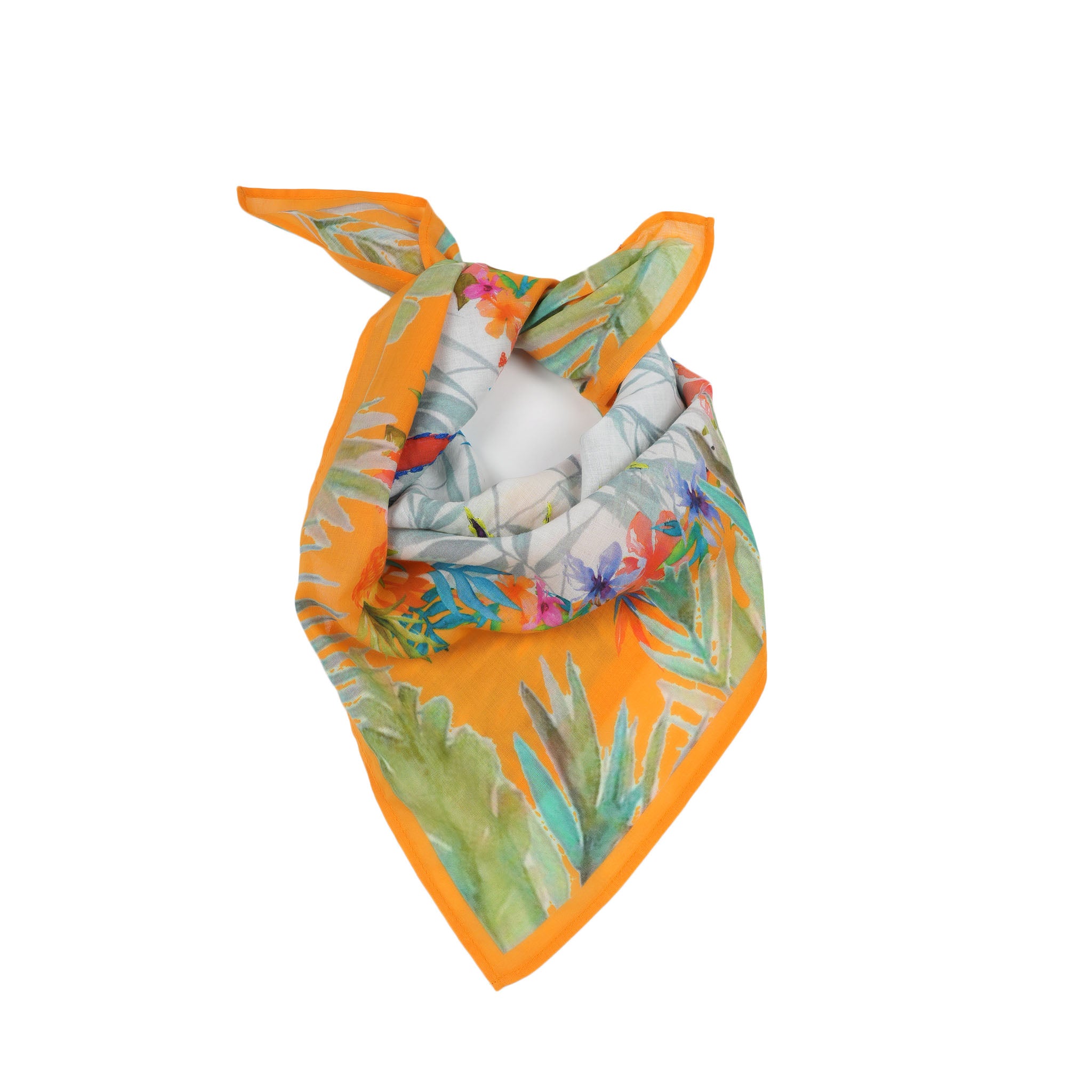 Tropical Parrot Bandana - Orange Pearl