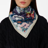 Floral Essence Bandana - Grey Blue