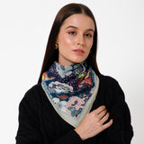 Floral Essence Bandana - Grey Blue