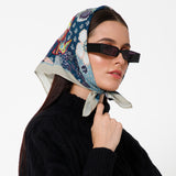 Floral Essence Bandana - Grey Blue