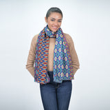 Kaleidoscope Gaze Scarf - Indigo Green