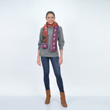 Songbird Rectangle Wool Scarf - Black Orange