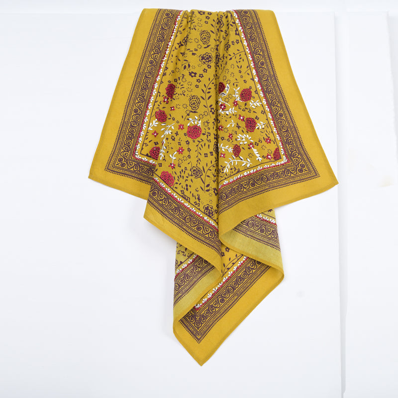 Ditsy Floral Embroidered Bandana - Antique Moss