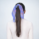 Ditsy Floral Embroidered Bandana - Sapphire Blue