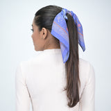 Ditsy Floral Embroidered Bandana - Sapphire Blue