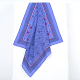 Ditsy Floral Embroidered Bandana - Sapphire Blue