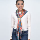 Luxe Divine Mosaic Silk Scarf - Grey