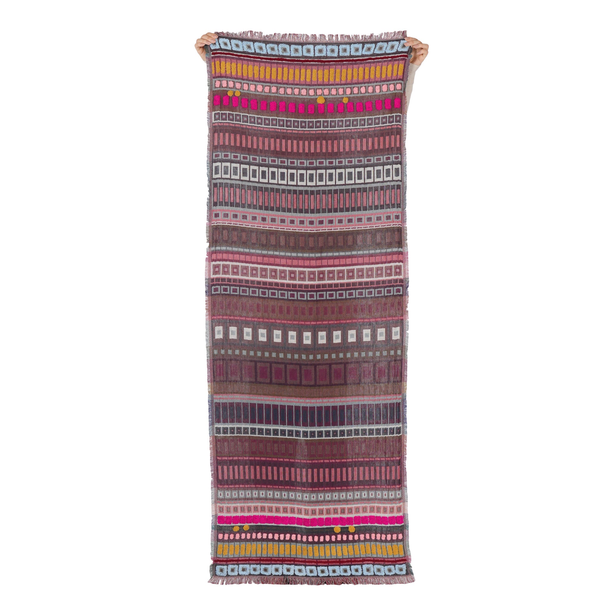 City Lines Woven Scarf - Wine