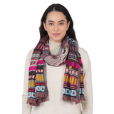 City Lines Woven Scarf - Wine