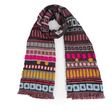 City Lines Woven Scarf - Wine