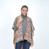 Savannah Western Embroidered Poncho - Brown Rice