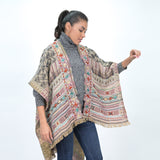 Savannah Western Embroidered Poncho - Brown Rice