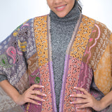 Paloma Multicolor Paisley Poncho - Gold Flake