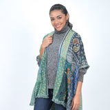 Paloma Multicolor Paisley Poncho - Green