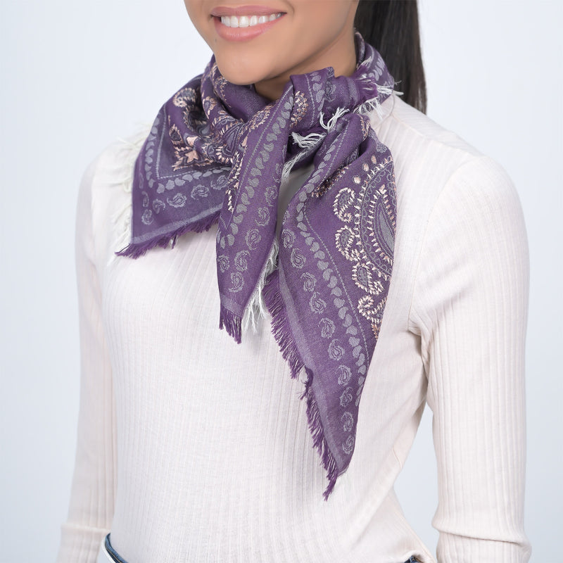 Timeless Love Paisley Bandana - Purple