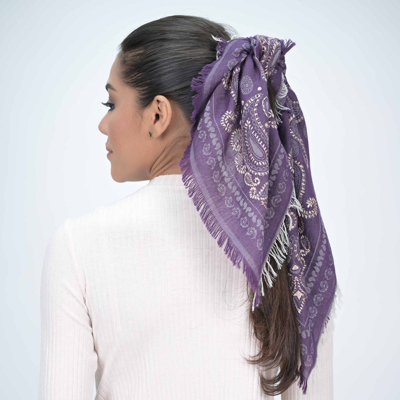 Timeless Love Paisley Bandana - Purple