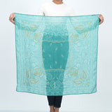 Eternal Essence Paisley Square Scarf - Pine Green