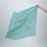 Eternal Essence Paisley Square Scarf - Pine Green