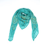 Eternal Essence Paisley Square Scarf - Pine Green