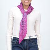 Eternal Essence Paisley Square Scarf - Raspberry