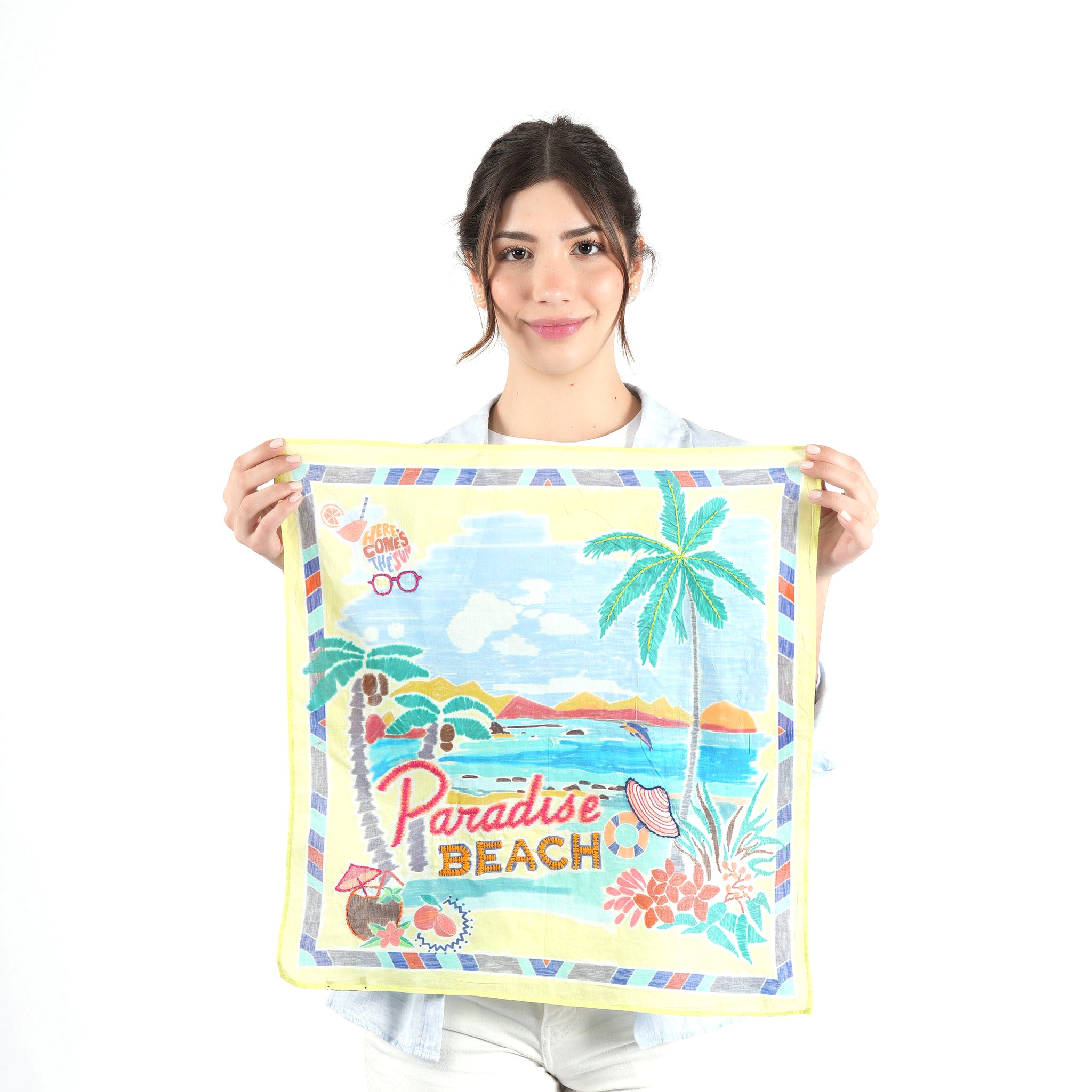 Paradise Beach Cotton Bandana - Double Cream
