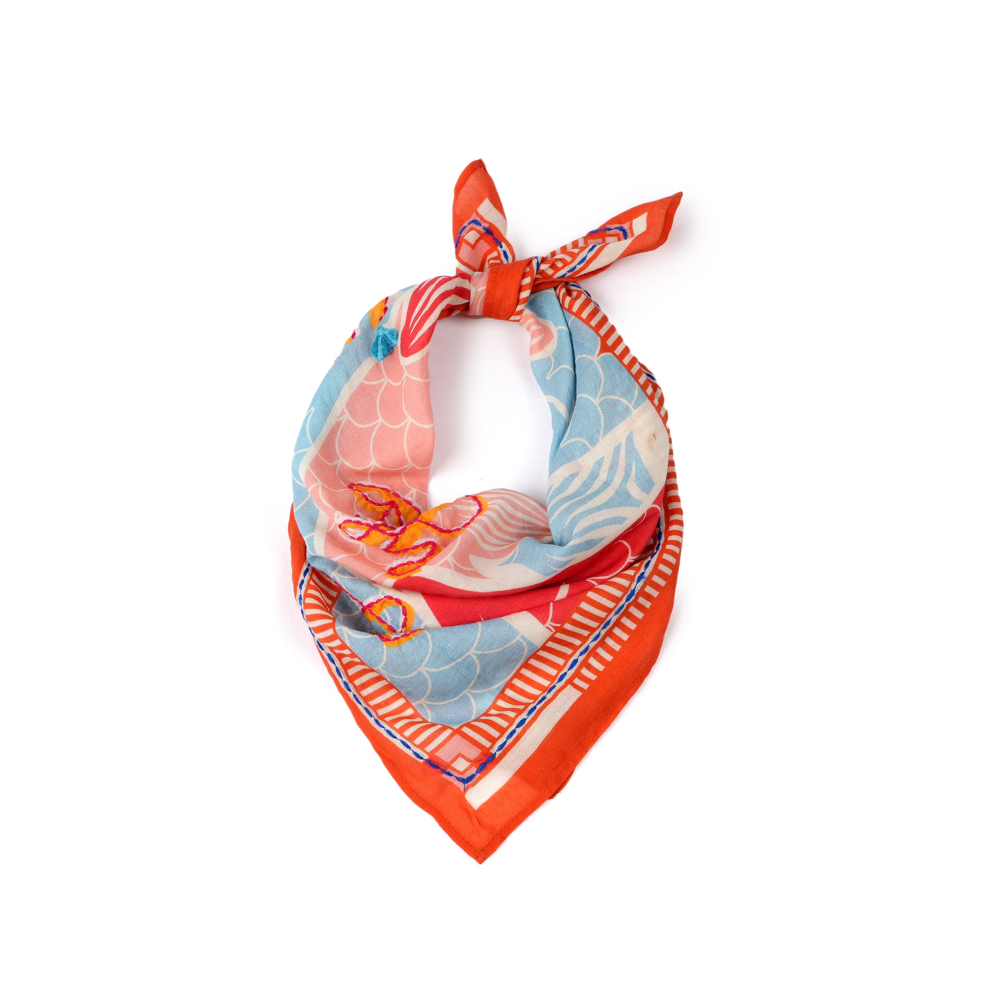 Like a Fish in Water Cotton Bandana - Red