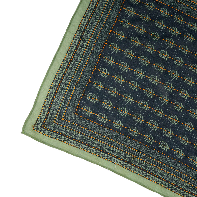 Floral Collage Cotton Bandana – Hunter Green