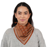 Floral Collage Cotton Bandana – Moss Brown