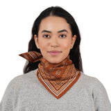 Floral Collage Cotton Bandana – Moss Brown