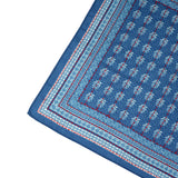 Floral Grid Cotton Bandana - American Blue