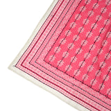Floral Grid Cotton Bandana - Fiery Coral