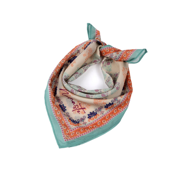 Namaste Bloom Embroidered Bandana - Beige