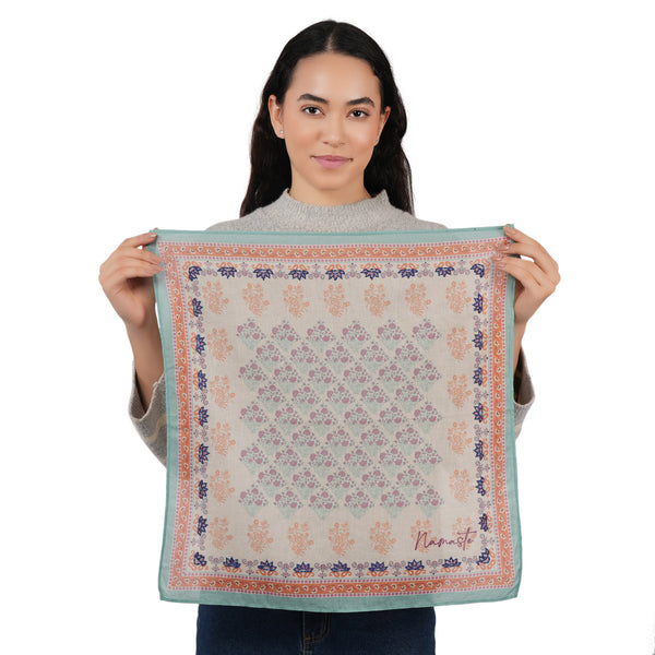 Namaste Bloom Embroidered Bandana - Beige
