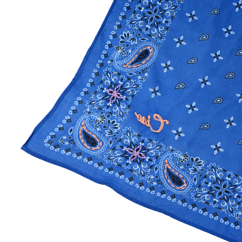 Paisley Cotton Bandana - Ink Blue