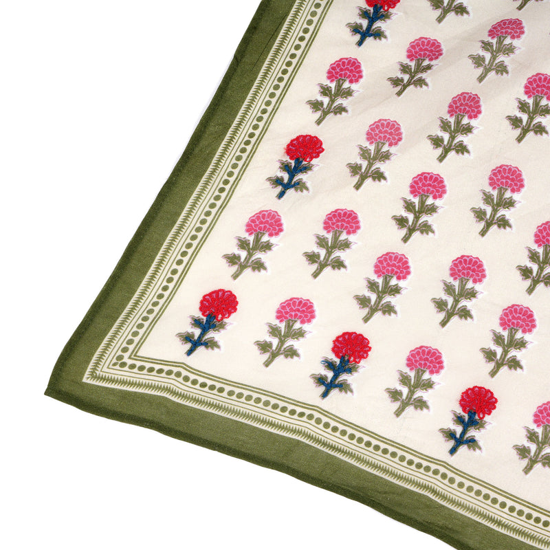 Heritage Bloom Embroidered Bandana - Cream