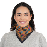 Heritage Bloom Embroidered Bandana - Mustard Yellow