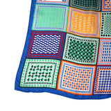 Art Block Silk Bandana - Lapis Blue