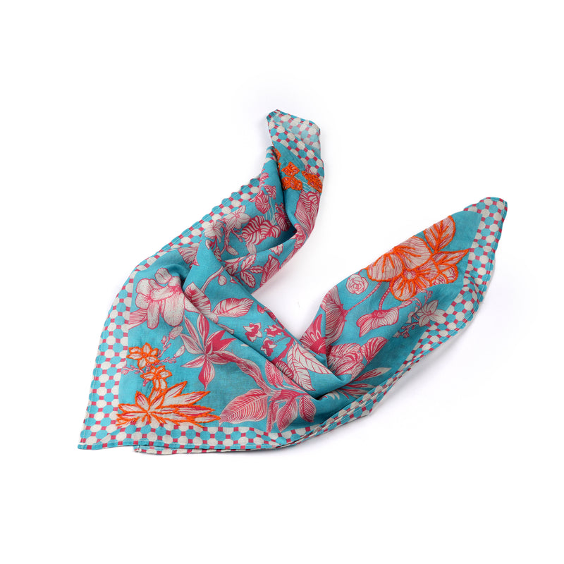 Blooming Hour Cotton Bandana - Sea Blue