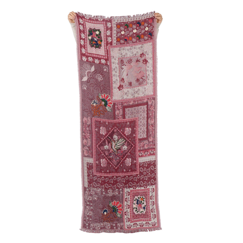 Juniper Patchwork Scarf - Burgundy