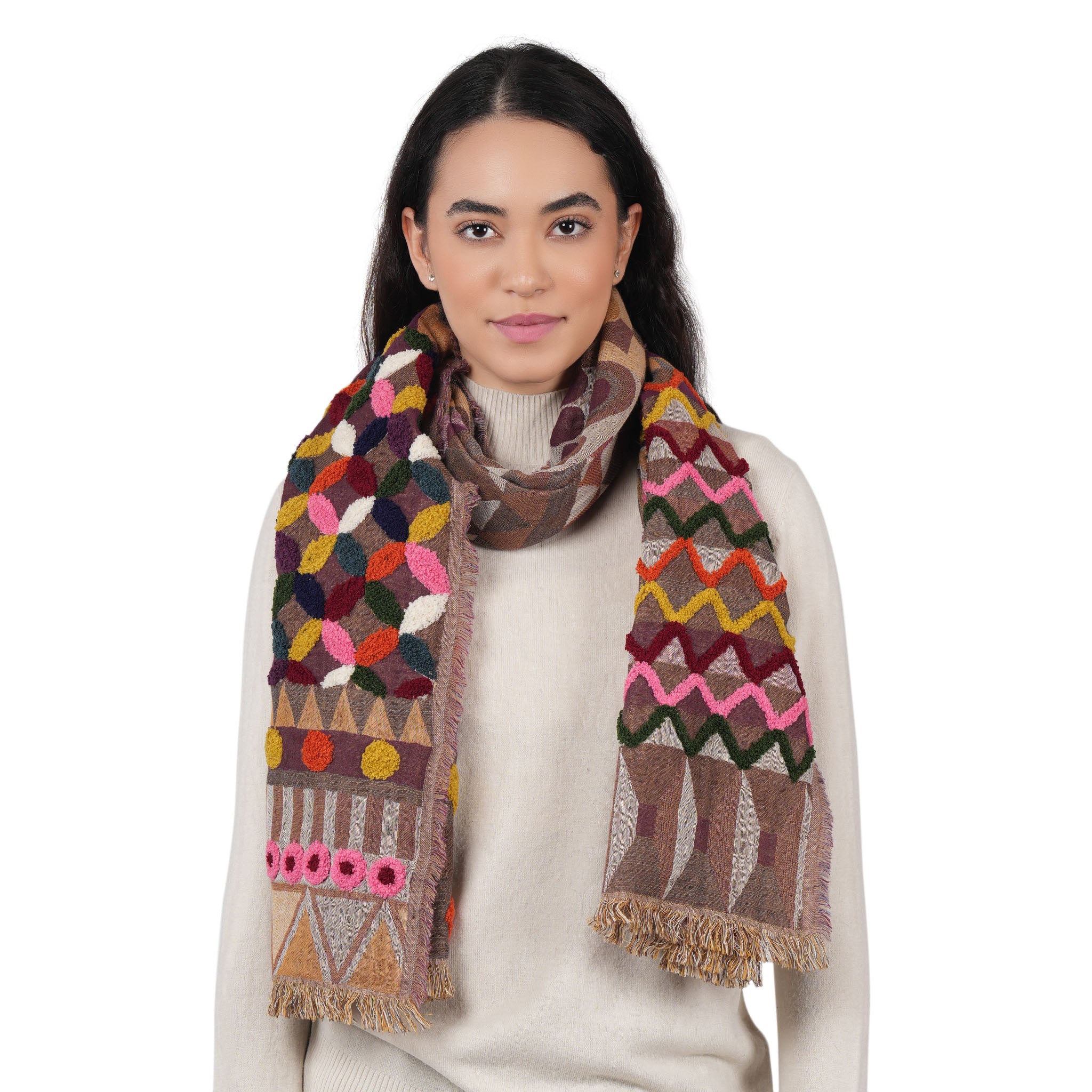Colorfield Woven Scarf - Caramel Brown