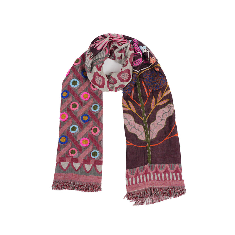 Dustflower Scarf - Brown Red