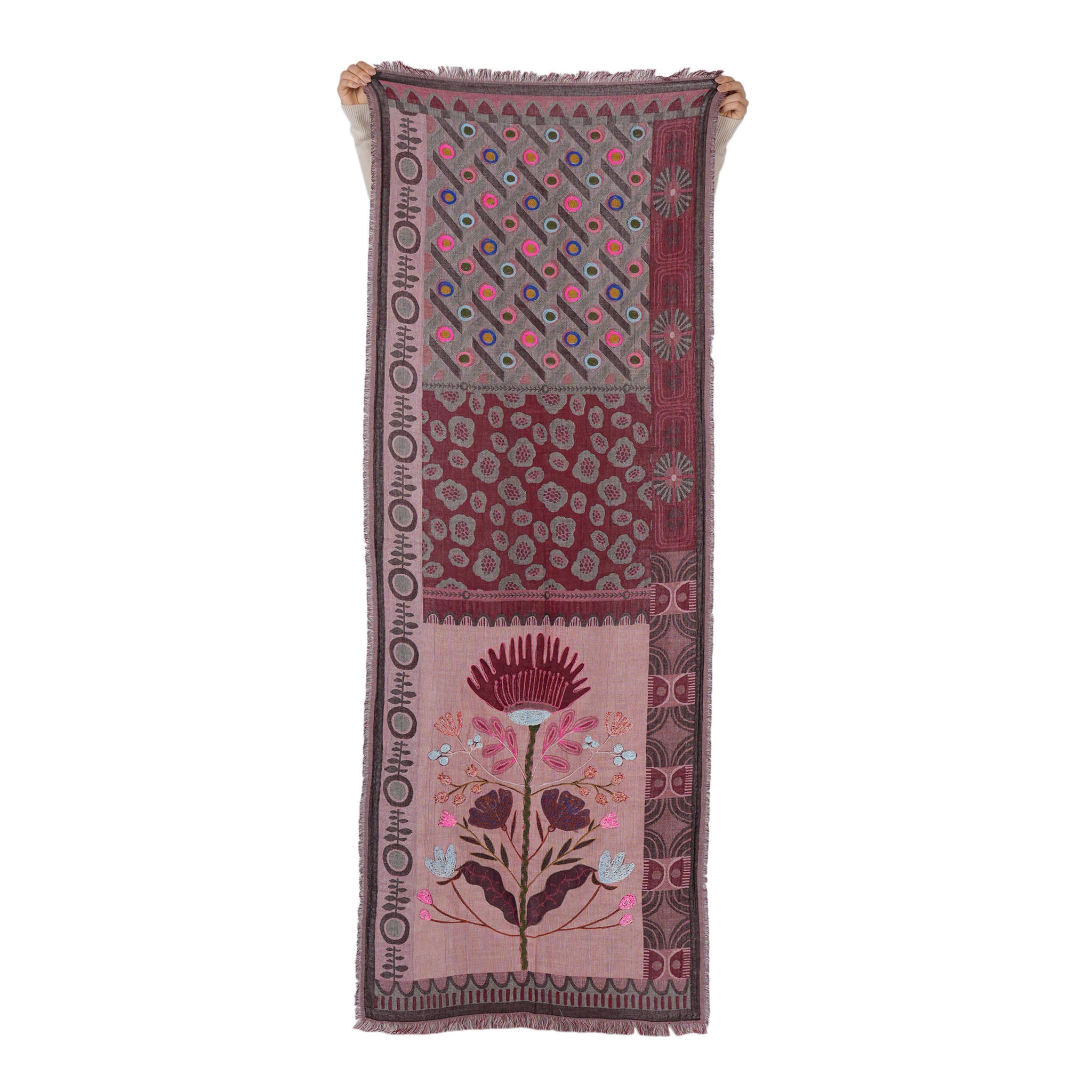 Dustflower Scarf - Brown Red