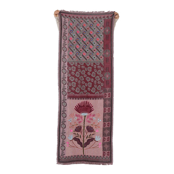 Dustflower Scarf - Brown Red