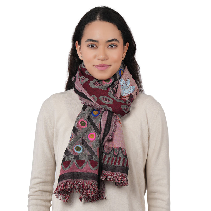 Dustflower Scarf - Brown Red