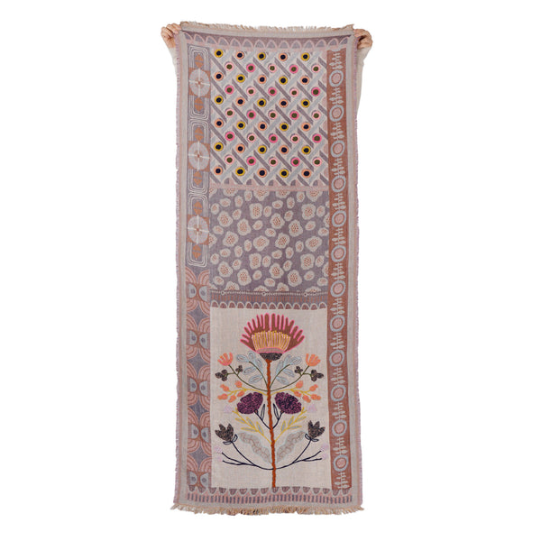 Dustflower Scarf - Coral Blue