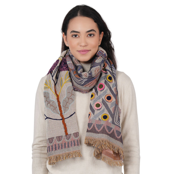 Dustflower Scarf - Coral Blue