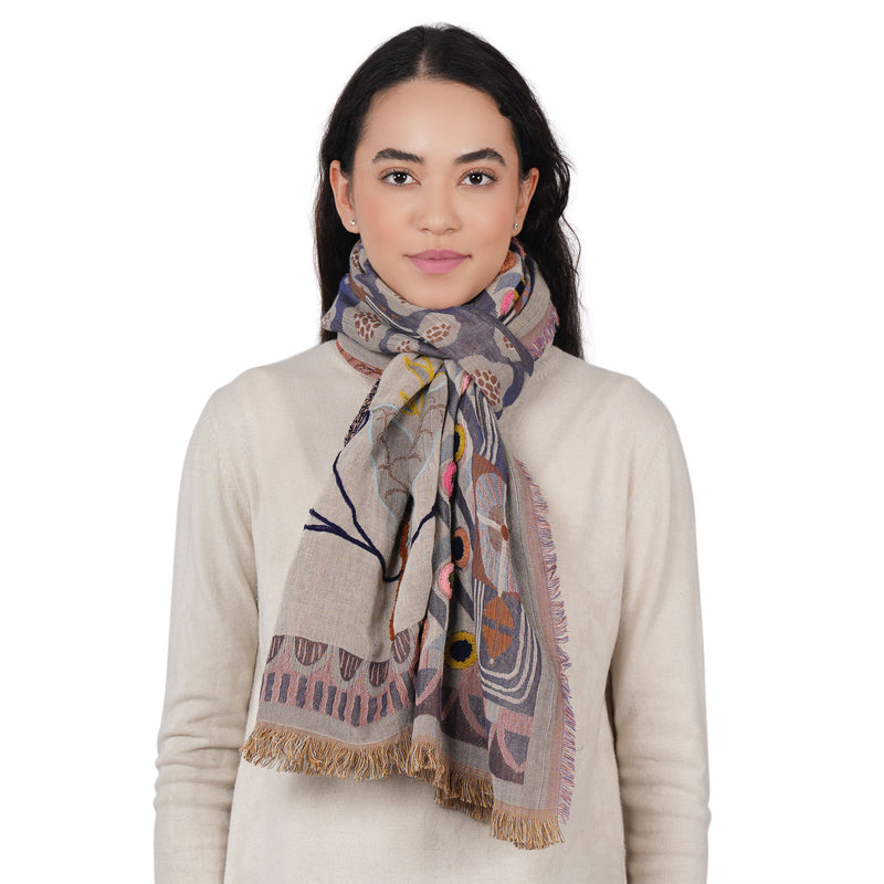 Dustflower Scarf - Coral Blue
