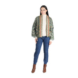 Geometric Kimono Jacket – Olive Gold