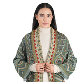 Geometric Kimono Jacket – Olive Gold